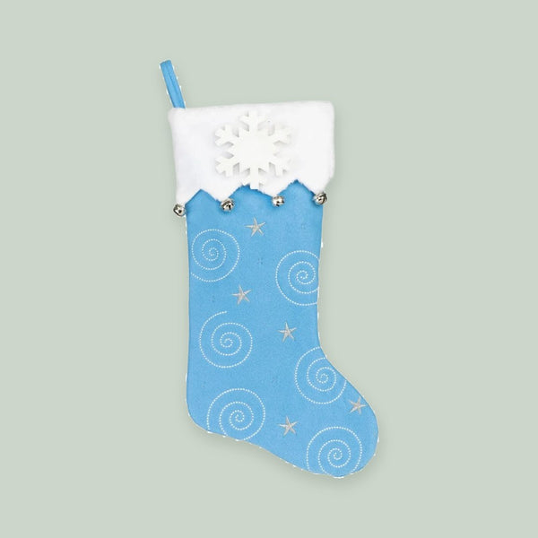 New Blue Swirl Christmas Stocking
