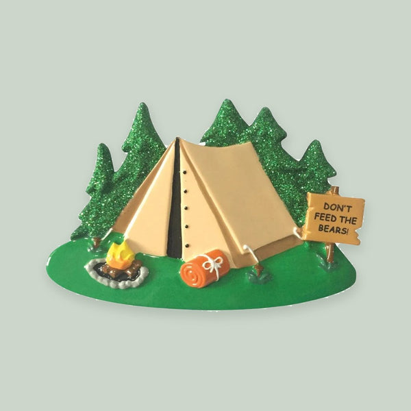 Camping Tent Personalized Christmas Ornament