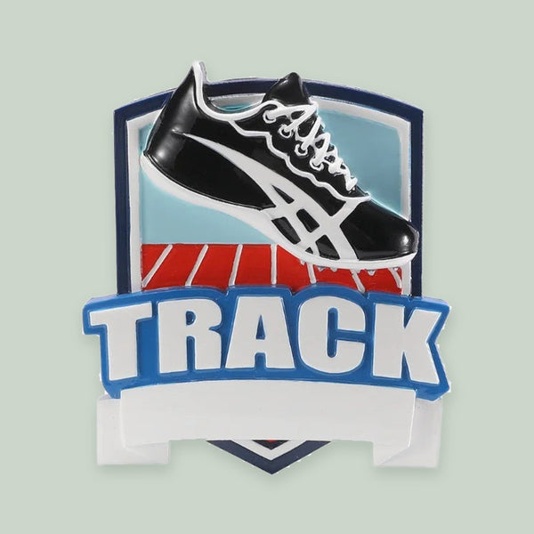 Track Shield Personalized Christmas Ornament