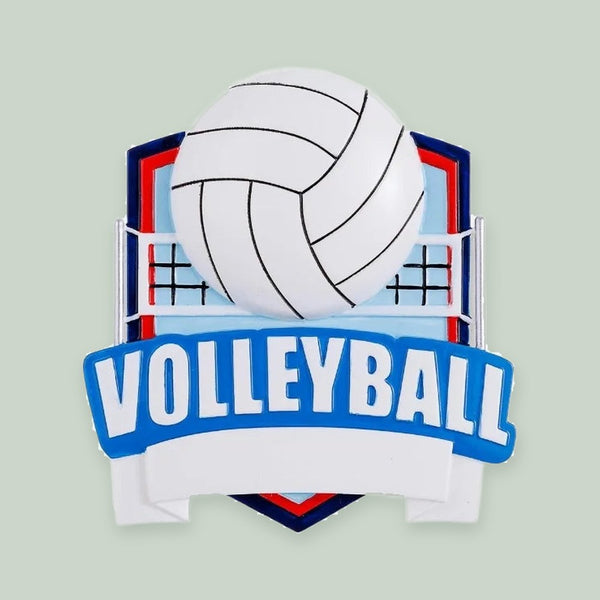 New Volleyball Sheild Personalized Christmas Ornament