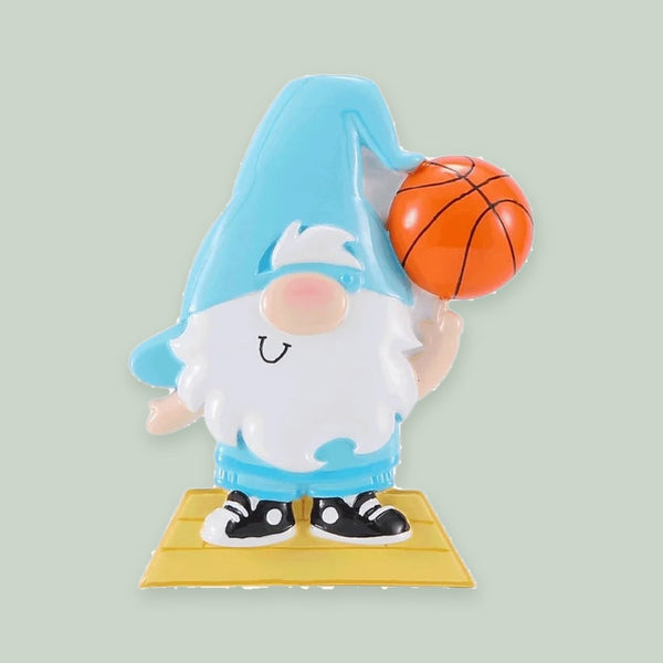 Gnome Basketball Player Personalized Christmas Ornament