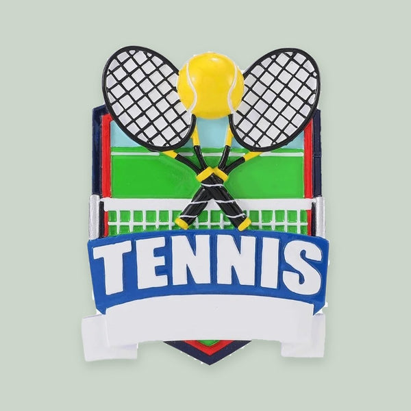 Tennis Shield Personalized Christmas Ornament