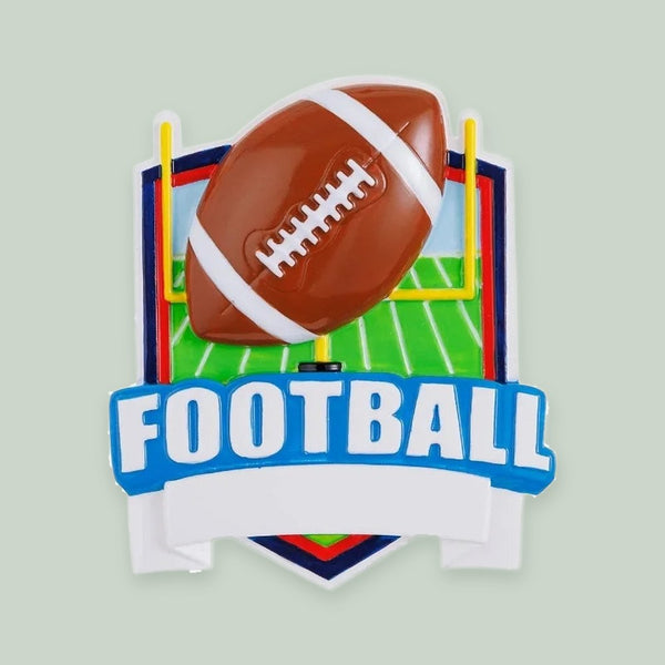 New Football Shield Personalized Christmas Ornament