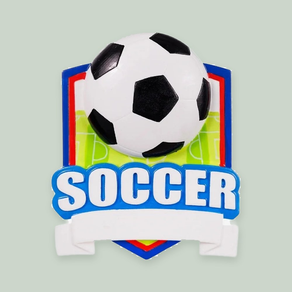 New Soccer Shield Personalized Christmas Ornament