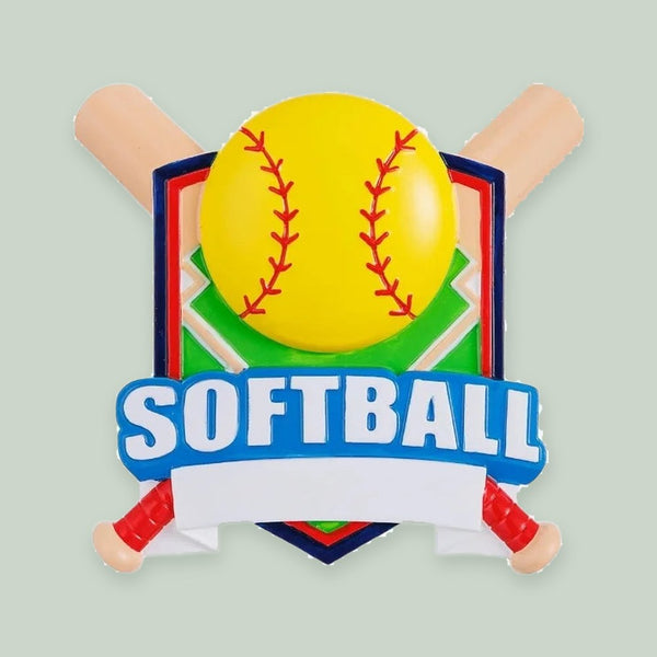 Softball Shield Personalized Christmas Ornament
