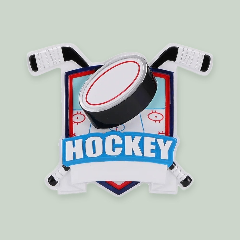 New Hockey Shield Personalized Christmas Ornament