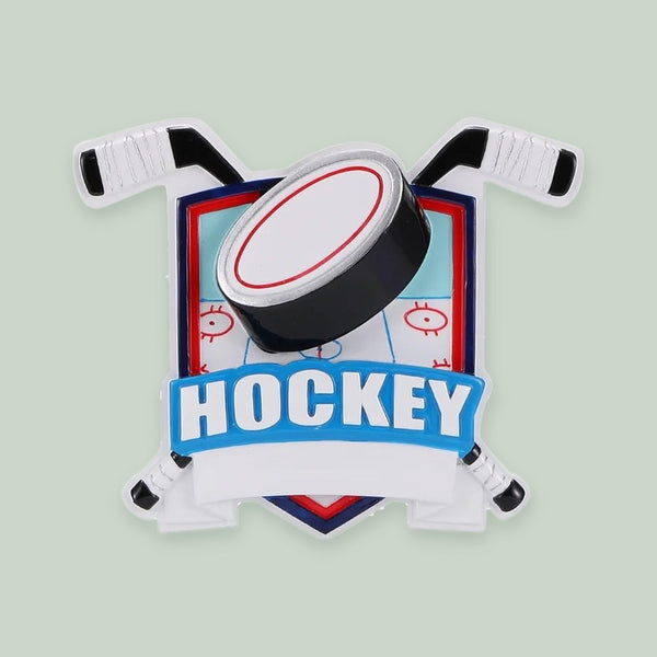 New Hockey Shield Personalized Christmas Ornament