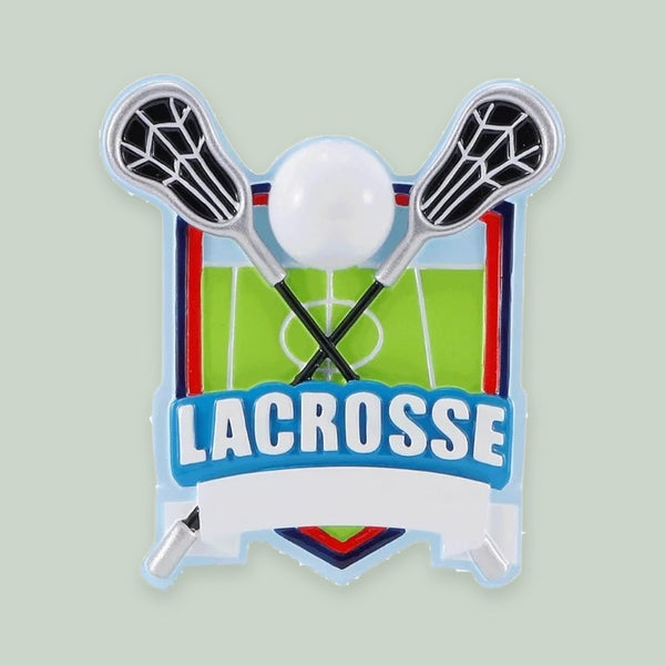 Lacrosse Shield Personalized Christmas Ornament