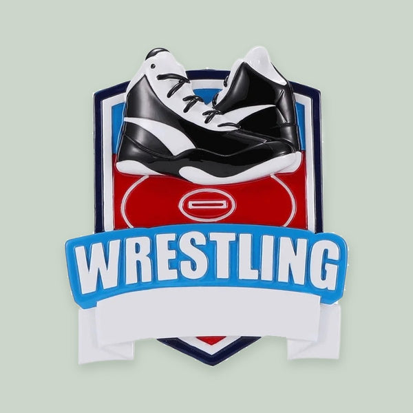 New Wrestling Shield Personalized Christmas Ornament