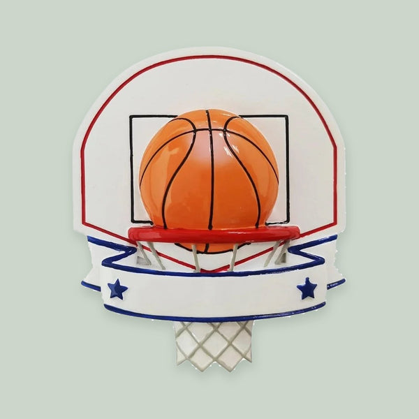 Basketball Backboard & Ball Personalized Christmas Ornament