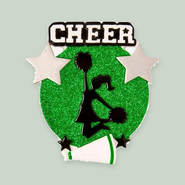 Cheer Is Life Silhouette (Green) Personalized Christmas Ornament