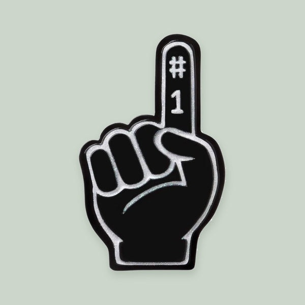 Foam Finger (Black) Personalized Christmas Ornament