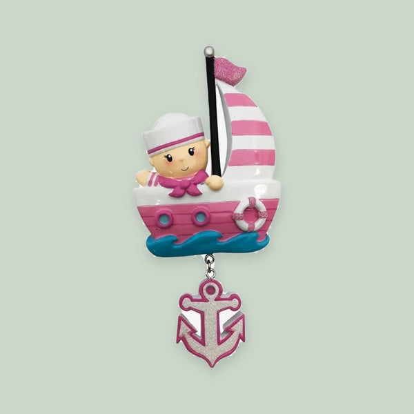 Sailor Baby (Girl) Personalized Christmas Ornament