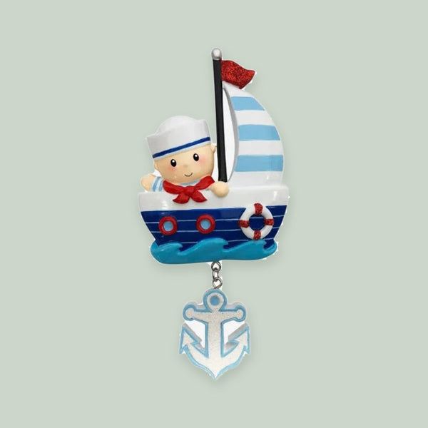 Sailor Baby (Boy) Personalized Christmas Ornament