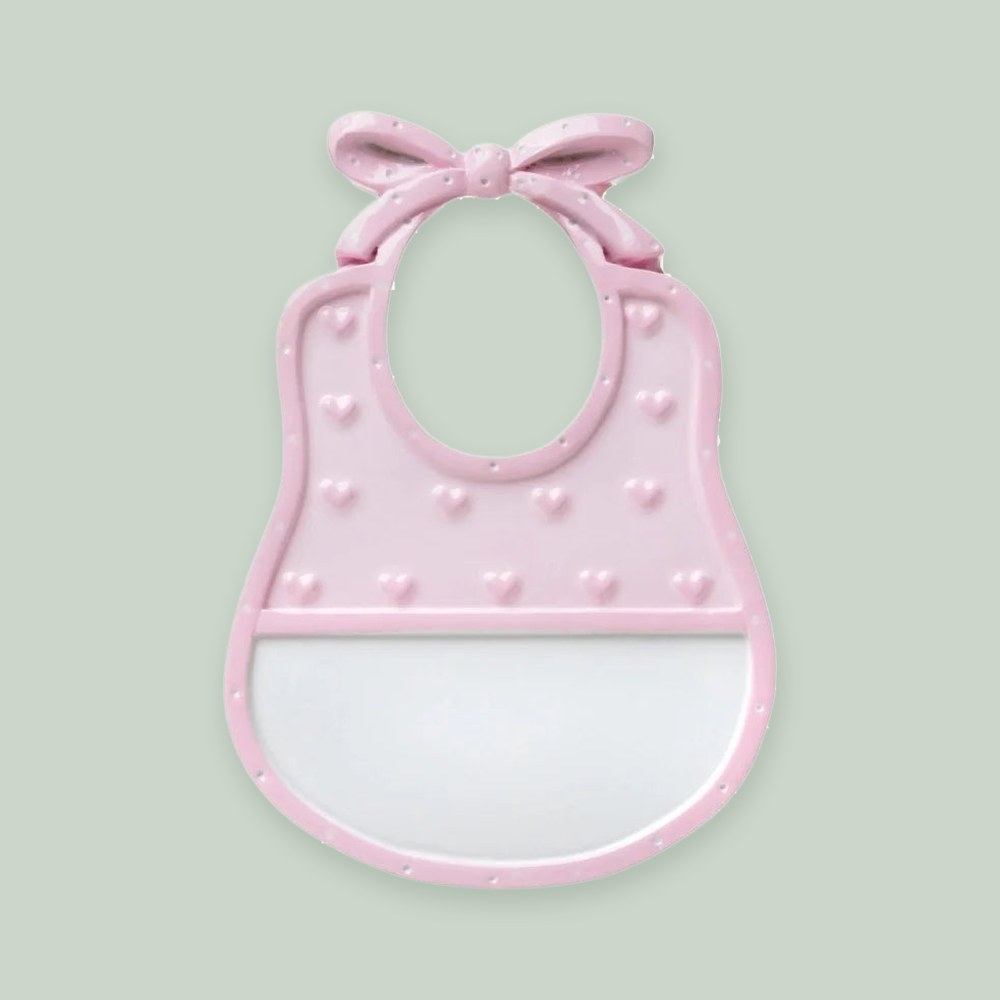 Baby Bib — Pink Personalized Christmas Ornament