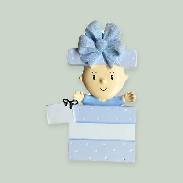 Here I Am! (Blue) Personalized Christmas Ornament