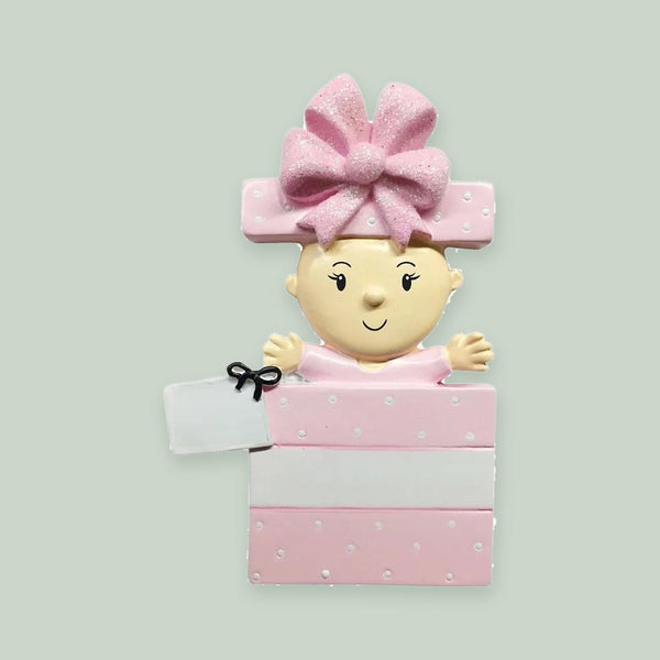 Here I Am! (Pink) Personalized Christmas Ornament