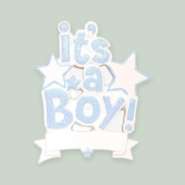 It’s a Boy (Blue) Personalized Christmas Ornament
