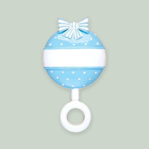 Lt, Blue Baby Rattle Personalized Christmas Ornament